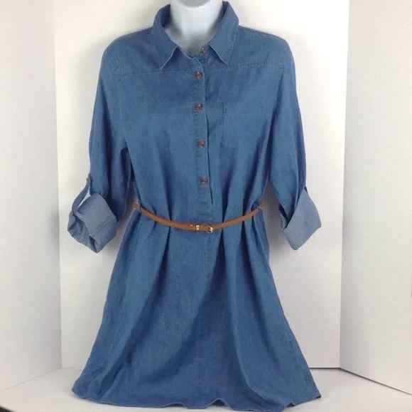 Wishful Park Dresses | New Wishful Park Denim Dress Juniors Size Medium | Color: Blue | Size: Mj | Chloe_Annelise's Closet